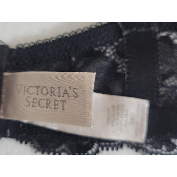 Victoria's Secret Dream Angels Black & White Lace Lined Demi Underwire Bra 34D - Picture 6 of 8